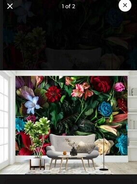 Vibrant Floral Wall Mural - Multicolor Botanical Accent